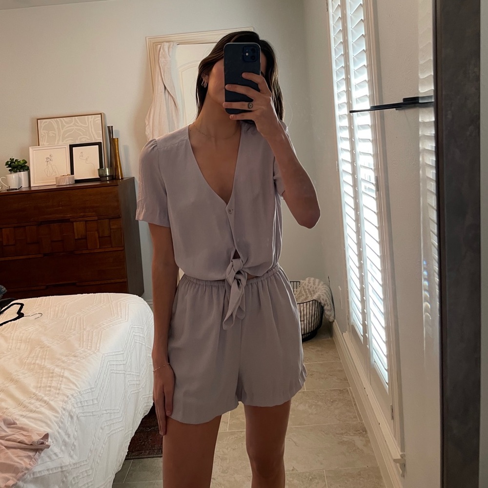 Wilfred Lilac Romper from Aritzia
